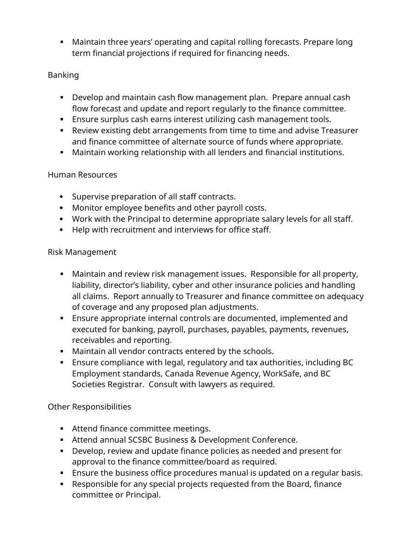 Sample Business Manager Job Description